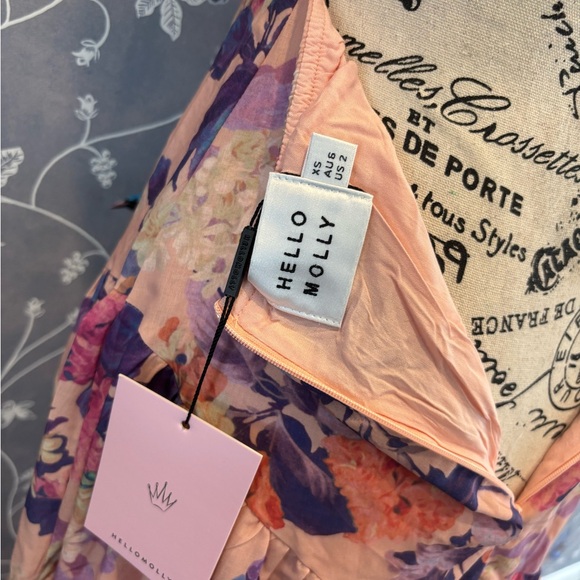 NWT Hello Molly Summer Girl Maxi Strapless Floral Peach Dress women XS - Picture 14 of 16